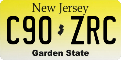 NJ license plate C90ZRC