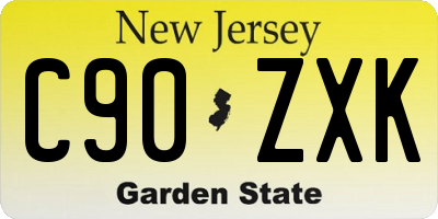 NJ license plate C90ZXK