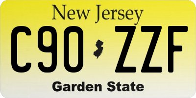 NJ license plate C90ZZF