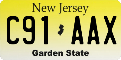 NJ license plate C91AAX