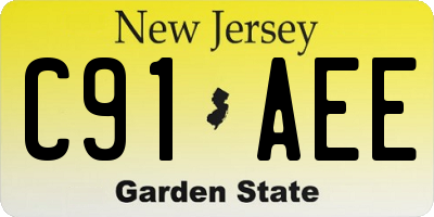 NJ license plate C91AEE