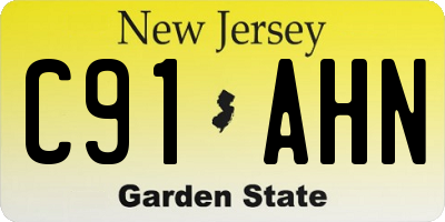 NJ license plate C91AHN
