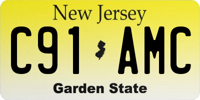 NJ license plate C91AMC