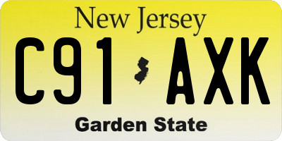 NJ license plate C91AXK