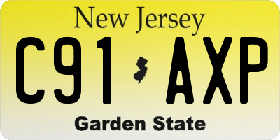 NJ license plate C91AXP