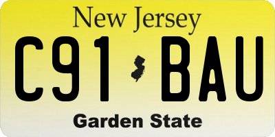 NJ license plate C91BAU