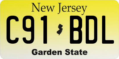 NJ license plate C91BDL