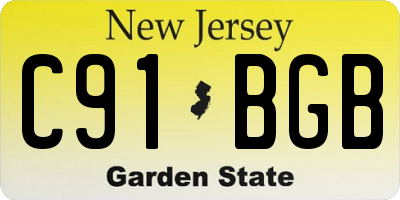 NJ license plate C91BGB