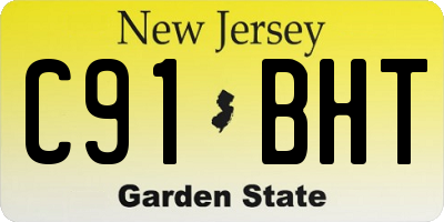 NJ license plate C91BHT