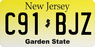 NJ license plate C91BJZ