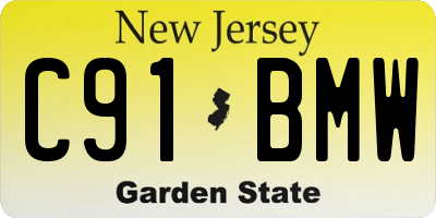 NJ license plate C91BMW