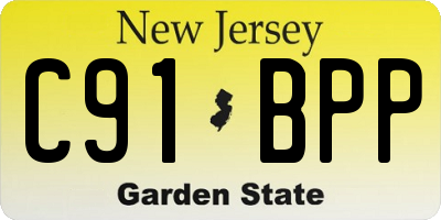 NJ license plate C91BPP