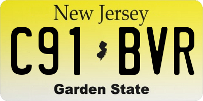 NJ license plate C91BVR