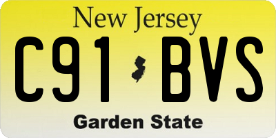 NJ license plate C91BVS