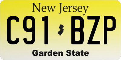 NJ license plate C91BZP