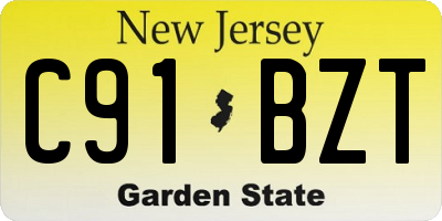 NJ license plate C91BZT
