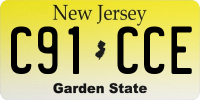 NJ license plate C91CCE