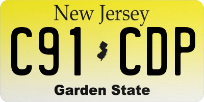 NJ license plate C91CDP
