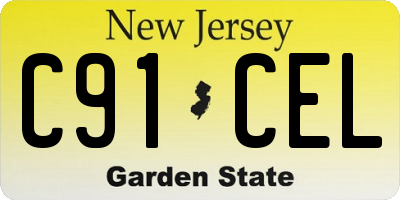NJ license plate C91CEL
