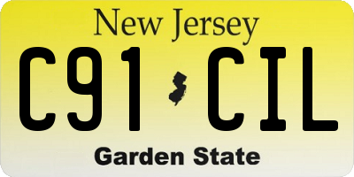 NJ license plate C91CIL
