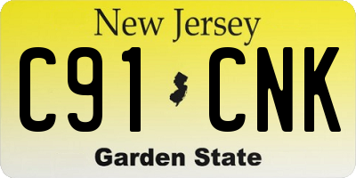 NJ license plate C91CNK