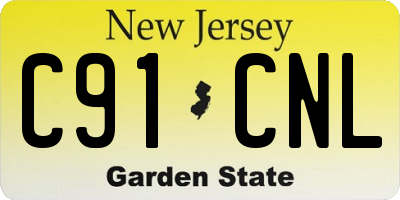 NJ license plate C91CNL
