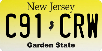 NJ license plate C91CRW