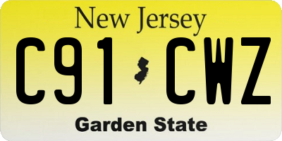 NJ license plate C91CWZ
