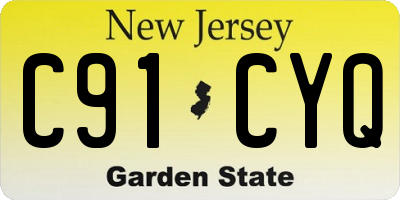 NJ license plate C91CYQ