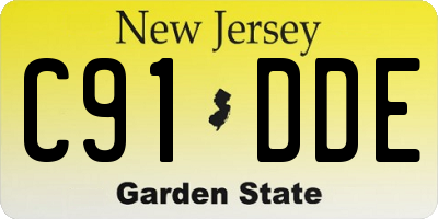 NJ license plate C91DDE