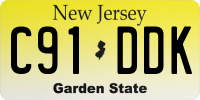 NJ license plate C91DDK