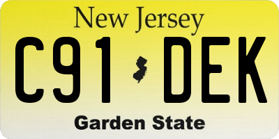 NJ license plate C91DEK