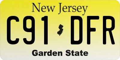 NJ license plate C91DFR