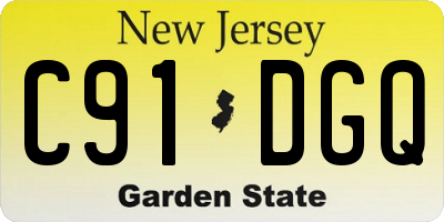 NJ license plate C91DGQ