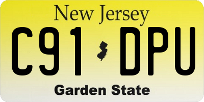 NJ license plate C91DPU