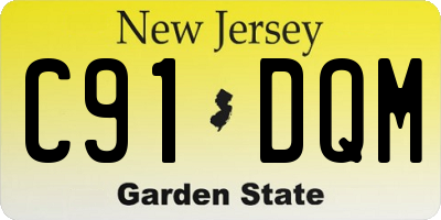 NJ license plate C91DQM