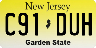 NJ license plate C91DUH