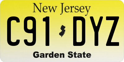 NJ license plate C91DYZ