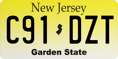 NJ license plate C91DZT