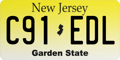 NJ license plate C91EDL