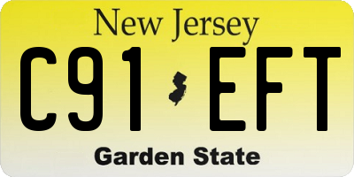 NJ license plate C91EFT