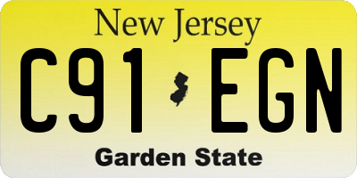 NJ license plate C91EGN