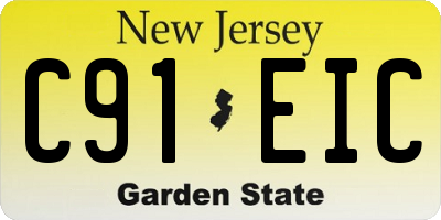 NJ license plate C91EIC