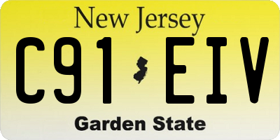 NJ license plate C91EIV