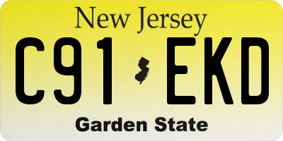 NJ license plate C91EKD