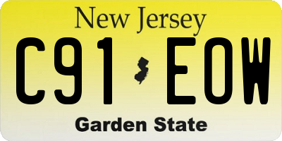 NJ license plate C91EOW