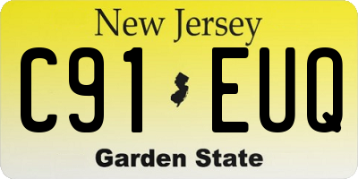 NJ license plate C91EUQ