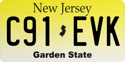 NJ license plate C91EVK