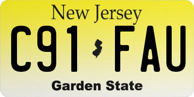 NJ license plate C91FAU