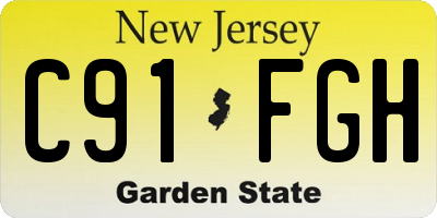 NJ license plate C91FGH